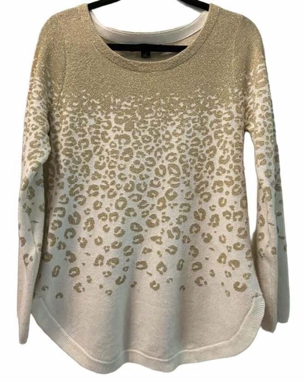 United States Sweaters Size M Gold White Leopard Sweater